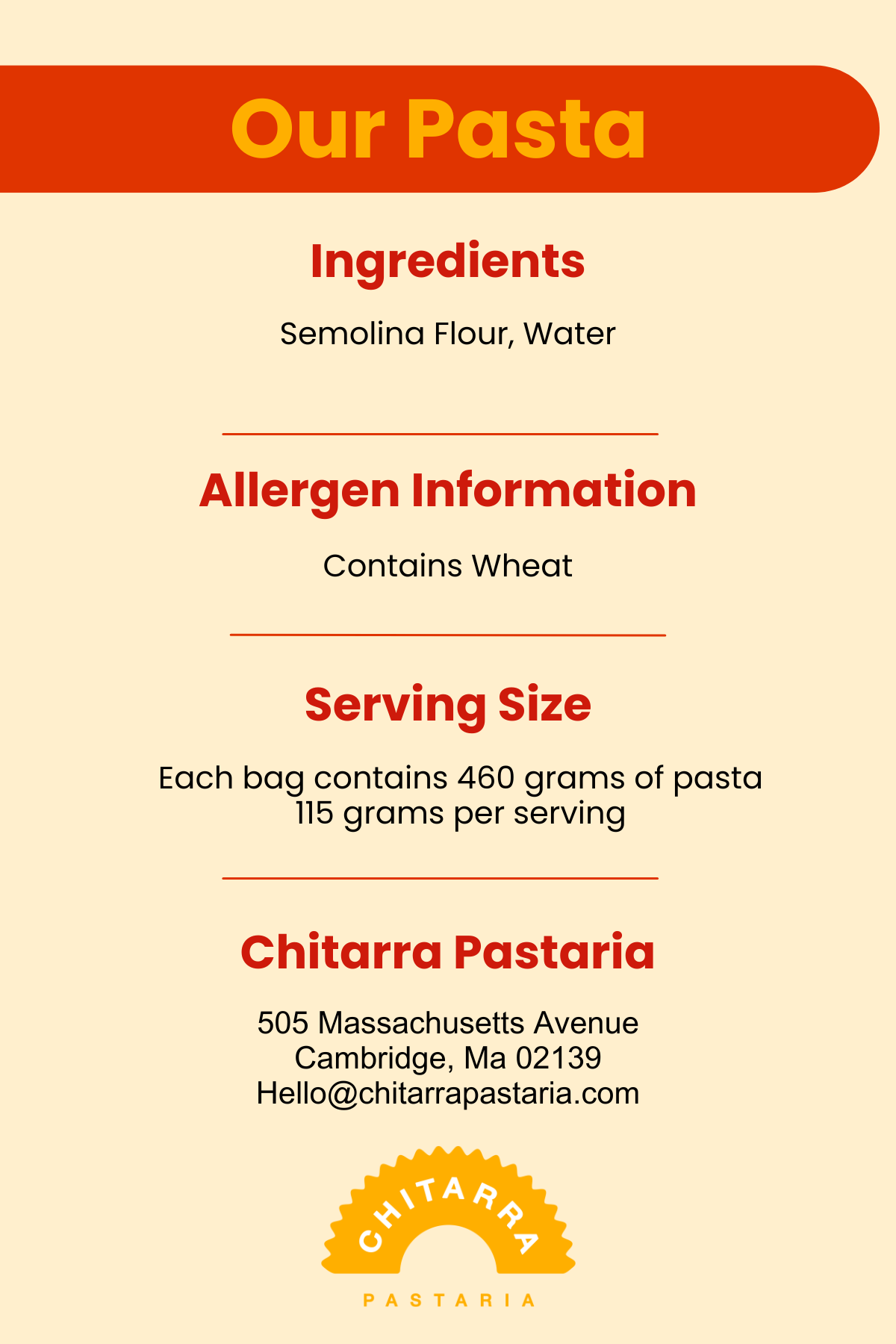 Pasta Packs